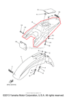 4vw-f1611-20-00 Yamaha New Oem Ttr Rear Fender Blue