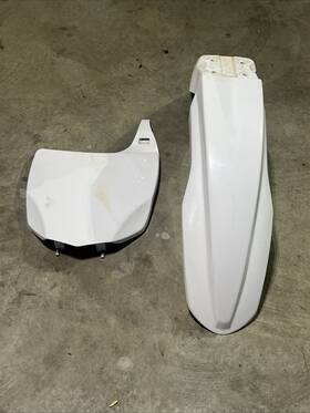 2141690002 Acerbis 09-12 Kawasaki Front Fender And Number Plate White Kx250/kx450 Kx450f Kx250