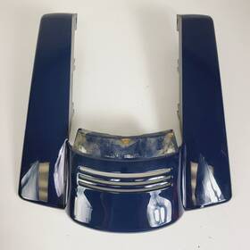 A-73-48 Advan Black Billiard Blue No Cutout Stretched Rear Fender Extension For 09-23 Harley Touring