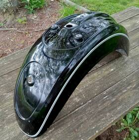 2324913 Bmw Oem Bwm Motorcycle Fender Black White Pinstripe R1200c Color 730 Nos
