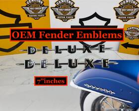 14101023 Harley-davidson 43036 Oem Softail Deluxe Front Fender Emblems Anywhere That Lay Flat