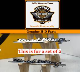 44428 Harley-davidson Oem Road King Front Fender Chrome Emblems Badges Set Of 2
