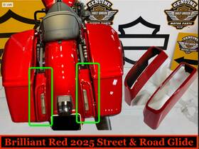 47975 Harley-davidson Oem 24-26 Road Street Glide Rear Fender Tail Light Housings Brilliant Red