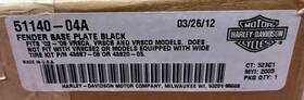51140-04a Harley-davidson 51140-04 Fender Base Plate Black 02-06 Vrsca Vrscb Vrscd