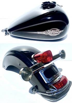 54892365 Harley Davidson Electra Glide Vivid Black Tank Fender Paint Set 2011 Tins Lights