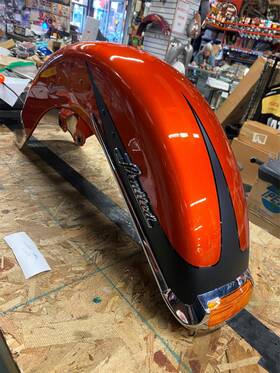 58900391elf Harley-davidson Oem Ultra Limited Touring Flh Glide Scorched Orange Front Fender Trim 20