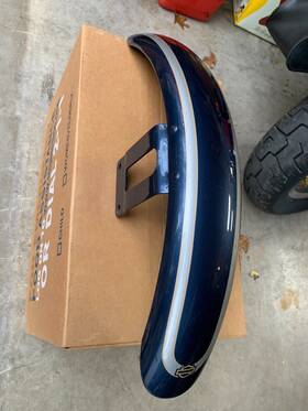 58998-83a Harley Davidson 2003 100th Anniversary Gunmetal Pearl Blue Front Fender Dyna Xlh
