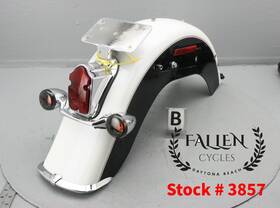 59238-05 Harley-davidson 2005 Softail Deluxe Rear Back Fender Tombstone Brake Light White/black