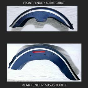 59595-03bdt Harley-davidson Set Genuine Oem Softail Front And Rear Fenders- 100th Anniversary