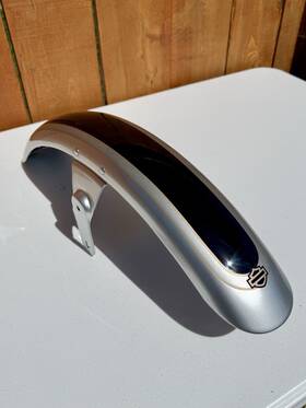 59876-00bds Harley-davidson 2003 Softail Deuce Front Fender 100th Anniversary Fxstd Black Silver P10