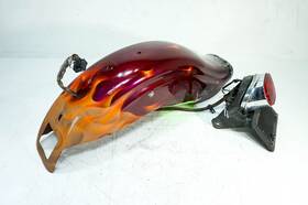 59918-97a Harley-davidson 01 Dyna Wide Glide Fxdwg Rear Wheel Fender And Brake Taillight Flame 1256
