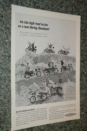 Harley-davidson 67 68 69 70 71 72 73 1966 Full Line Original Advertisement Print Ad 66 Electra Glide