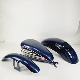 A-2-33 Harley-davidson 2007-2009 Sportster 883 R Full Paint Set Blue Clean Gas Tank Front Rear Fender