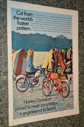 Harley-davidson M-65 67 68 69 70 1968 M65 Sport Original Advertisement Ad Print Leggero