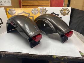 P59501012ewy Harley-davidson Oem 15-24 Rg3 Freewheeler Left And Right Rear Fender Gray Haze/ Top Stripe