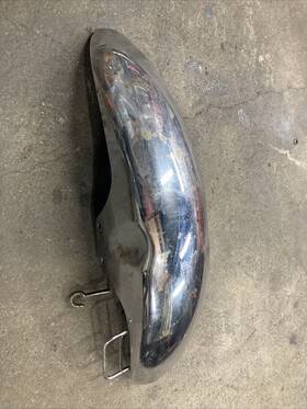 61100-mf5-000 Honda 83-84 Shadow Vt500c With Bolts Chrome Front Fender Mud Guard Oem 1983 1984