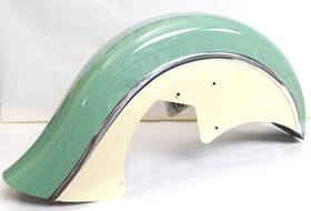 1019176-1410 Indian Oem Front Fender Assembly - Willow Green With Ivory Cream