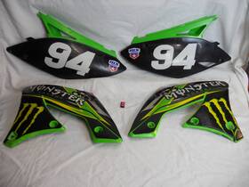 250-450-2009 Kawasaki 2009-12 Kx250f Radiator Shroud Set Number Plates 49089-0068 Side Covers