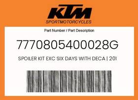 7770805400028g Ktm Genuine Spoiler Kit Exc Six Days With Deca 2016 -
