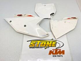 79006003000 Ktm Oem White Front Rear Number Plate Plastic 125 150 250 300 350 450 Sx Sxf Xcf
