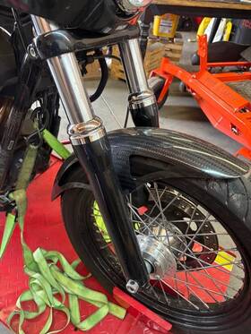 Ff-hddyna-06-17 Kvs Performance Harley Davidson Dyna 2006 - 2017 Carbon Fiber Fxr Sport Style Front Fender Fxd