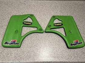 578063 Maier Mfg Used Kawasaki Kx250 Kx500 85-86 Green Plastic Motorcycle Radiator Scoops