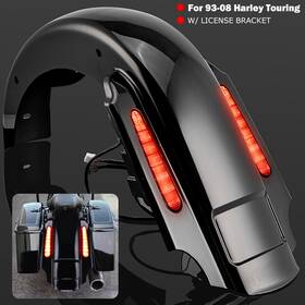 Drsb191hlo2901zb Oumurs Extended Dual Cut Rear Led Light Fender For Harley Road King Street Glide 93-08