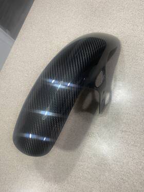 308013 Powerjames Black Short Carbon Fiber Front Fender For Harley 07-23 Fxdb Fxbb Fxdl Fxdls Fxd