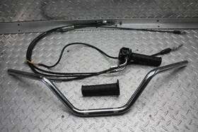 2205551 Suzuki 1973 Gt550 Front Handlebars With Right Bar Switch And Throttle/clutch Cables