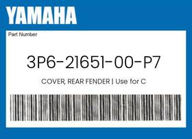 3p6-21651-00-p7 Yamaha Genuine Cover Rear Fender Use For C -
