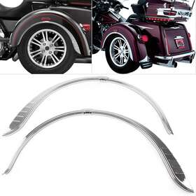Zdl-kabusikikaisya1989usa 612073819672 Rear Fender Flares Skirts Trim Accent Chrome For Harley Tri-glide Ultra Flhtcutg