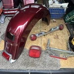 Oem 04-05 Harley Flh Rear Fender Sierra Red Road King Electra Glide 59579-04BHS. Fixed Price $280.00.