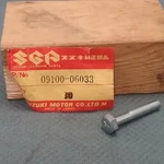 New Genuine Suzuki 09100-06033 Bolt, Cylinder Crankcase 1968-1997. Fixed Price $7.84.