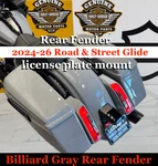 OEM24-27 Harley Road Street Glide Rear Fender License Plate Mount Billiard Gray. Fixed Price $299.95.