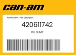 Can-am Genuine Oil Sump 420611742. Fixed Price $169.49.