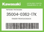 Kawasaki Genuine Fender-front,m.d.black 35004-0362-17K. Fixed Price $177.52.
