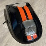 Harley Davidson Rod Rear Fender With Led Chrome Taillight Black/orange Used. Fixed Price $110.00.