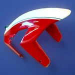 Genuine Used Ducati 749 999 Front Fender Mudguard Red White Stripe 56430421A. Fixed Price $179.95.