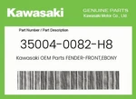 Kawasaki Genuine Fender-front,ebony 35004-0082-H8. Fixed Price $186.63.