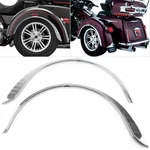 Rear Fender Flares Skirts Trim Accent Fit Harley Tri-glide Ultra Flhtcutg Chrome. Fixed Price $91.89.