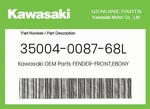Kawasaki Genuine Fender-front,ebony 35004-0087-68L. Fixed Price $75.57.