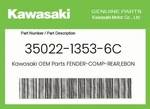 Kawasaki Genuine Fender-comp-rear,ebony 35022-1353-6C. Fixed Price $60.51.