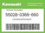 Kawasaki Genuine Cowling,upp,m.s.black 55028-0366-660. Fixed Price $323.41.