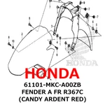 New Honda Genuine 2018-2023 Gold Wing Fender Fr R367C 61101-MKC-A00ZB. Fixed Price $339.99.