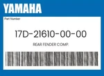 Yamaha Genuine Rear Fender Comp. 17D-21610-00-00. Fixed Price $8.00.