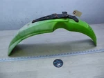 1973 Kawasaki F9 Big Horn K779-1) Green Front Fender Guard Cover With Bracket. Fixed Price $113.00.