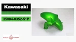Kawasaki Oem 35004-0352-51P 2017 Z 125 Pro Candy Lime Green Front Fender. Fixed Price $158.00.
