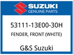 Suzuki Oem Part 53111-13E00-30H Fender,front (white). Fixed Price $151.50.