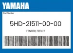 Yamaha Genuine Fender, Front 5HD-21511-00-00. Fixed Price $40.93.