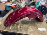 Front Fender Maroon Harley Softail Fatboy Flstf Double Gold Stripe 16" Wheel. Fixed Price $249.95.